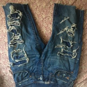 Hand cut true religion jeans